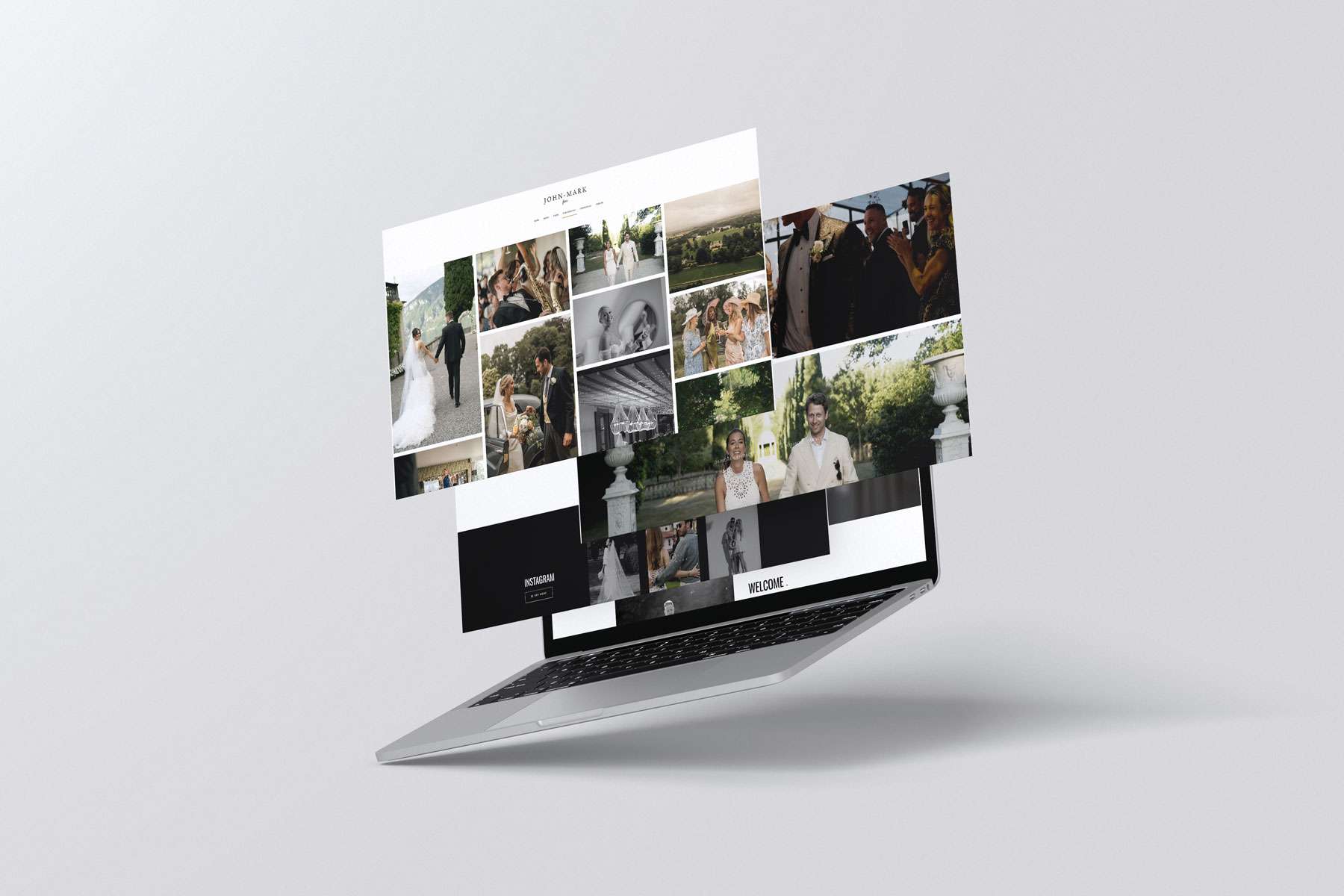 Web design mockup test layout for client project