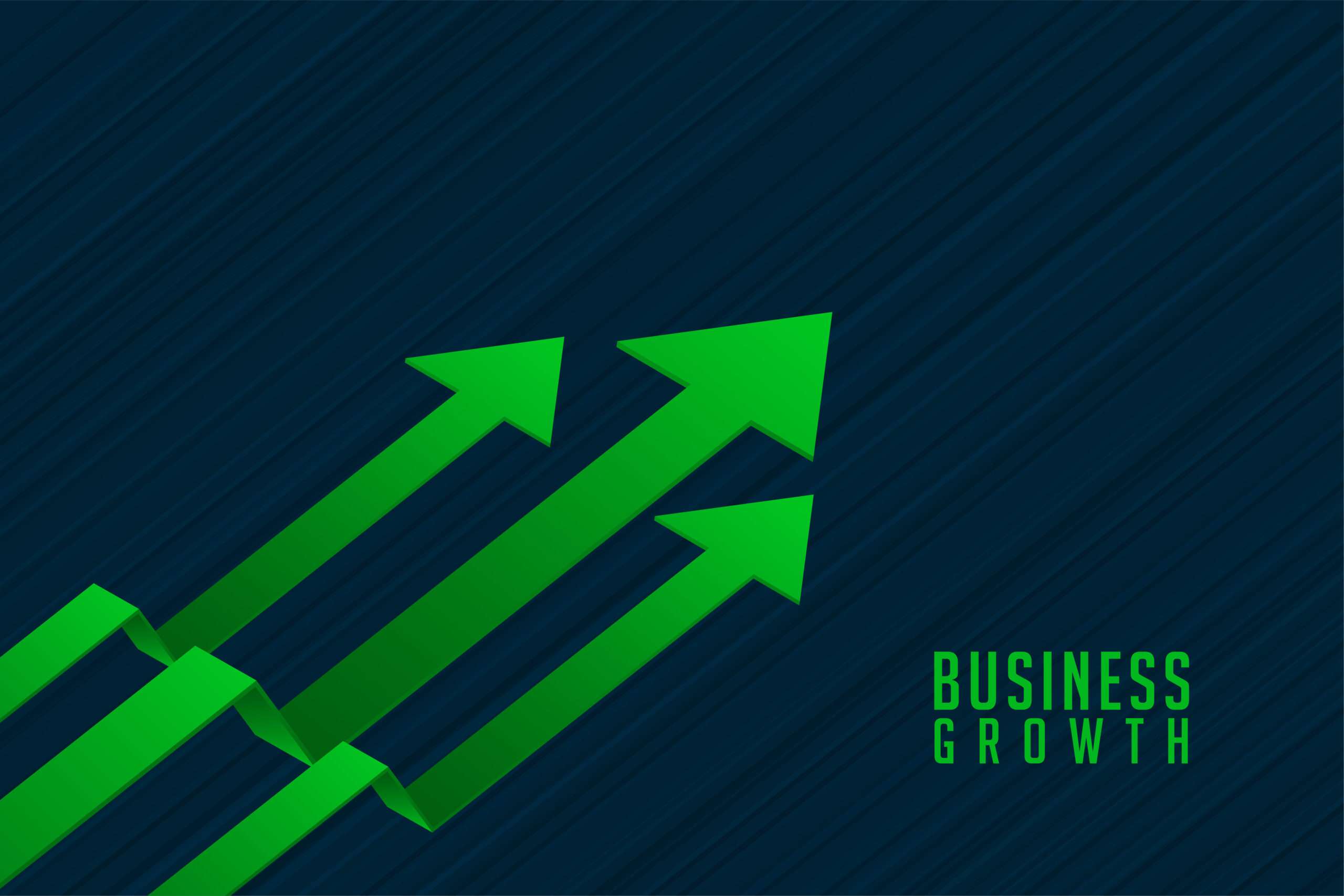 business growth arrow rise up to success goal on blue background vector