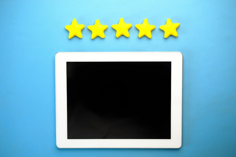 Customer leaving a five-star review for a local business