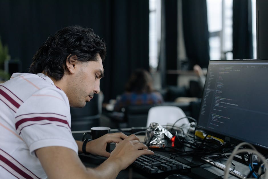 Developer reviewing a website's technical structure
