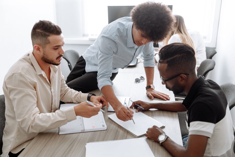 A small business team planning their online store