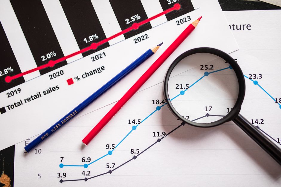 An analytics chart showing online store growth