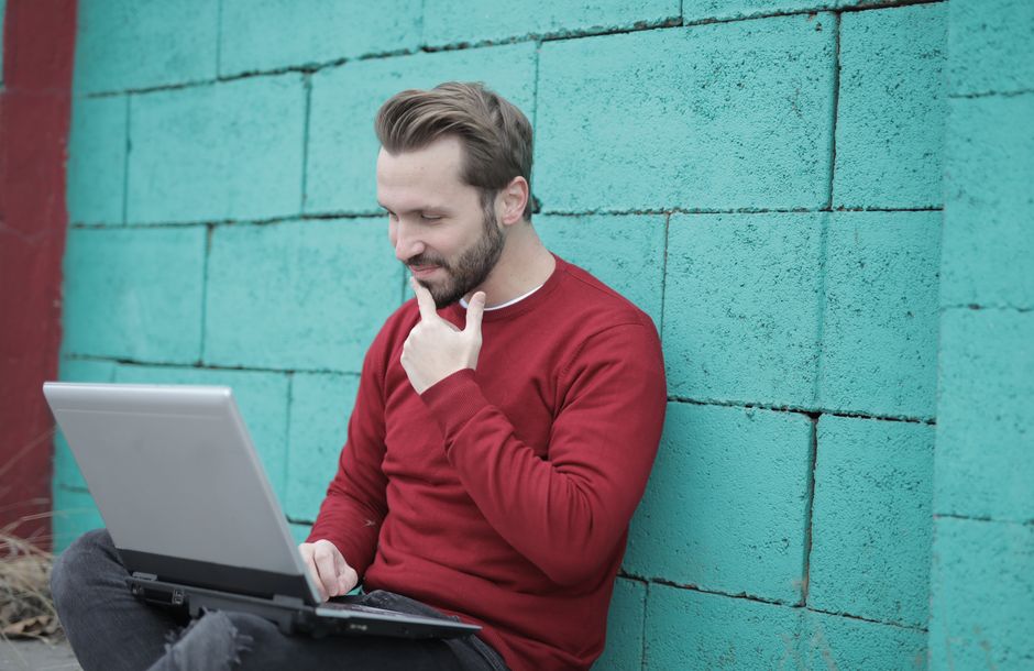 A business owner considering how to improve their homepage