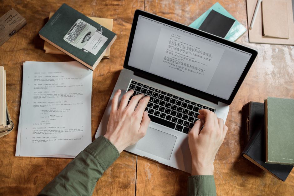 A copywriter drafting homepage content