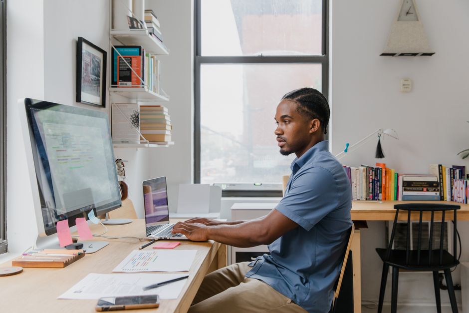 A small business owner researching AI search visibility