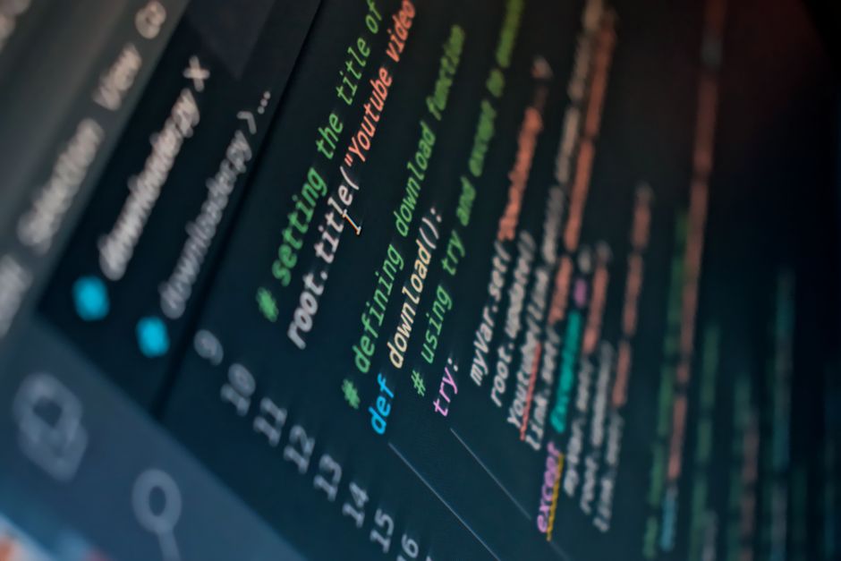 Structured data schema markup code on a screen