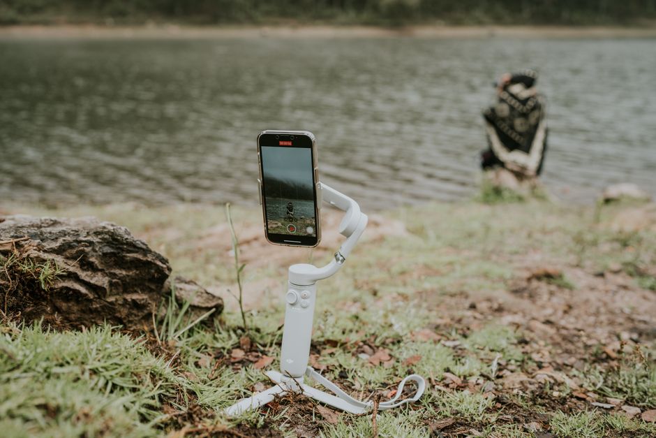 Person recording short-form video content on a smartphone